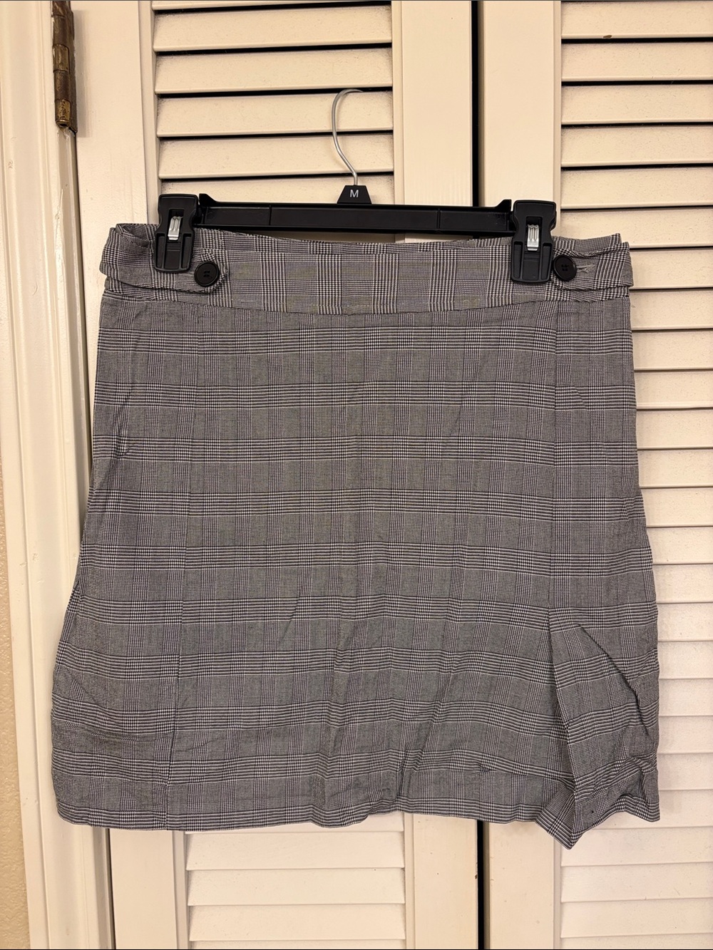 Ann Taylor Gray Plaid Mini Skirt